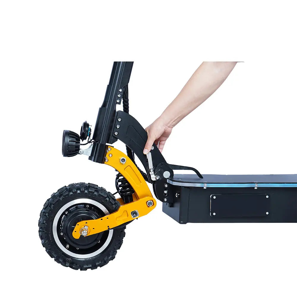 AKEZ 60V 5600W(2800w*2) 30Ah Electric Scooter Foldable Double Motors - Black Yellow