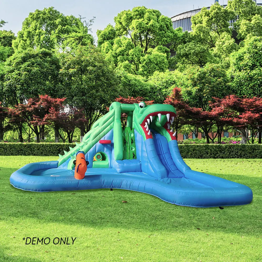 AUSFUNKIDS 3.2X3X2.5M Jumping Inflatable Castle Slide - Colourful AUSFUNKIDS