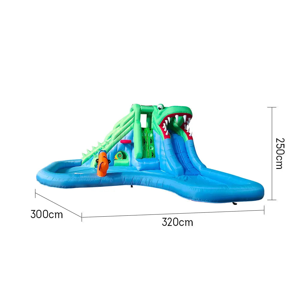 AUSFUNKIDS 3.2X3X2.5M Jumping Inflatable Castle Slide - Colourful AUSFUNKIDS