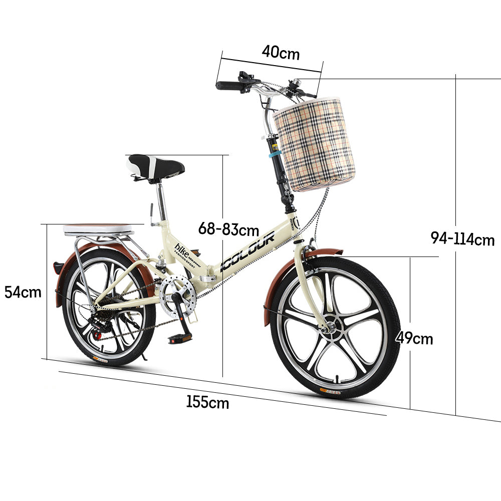 AKEZ 20 Inches Foldable Bicycle 7 Speed Road Bike