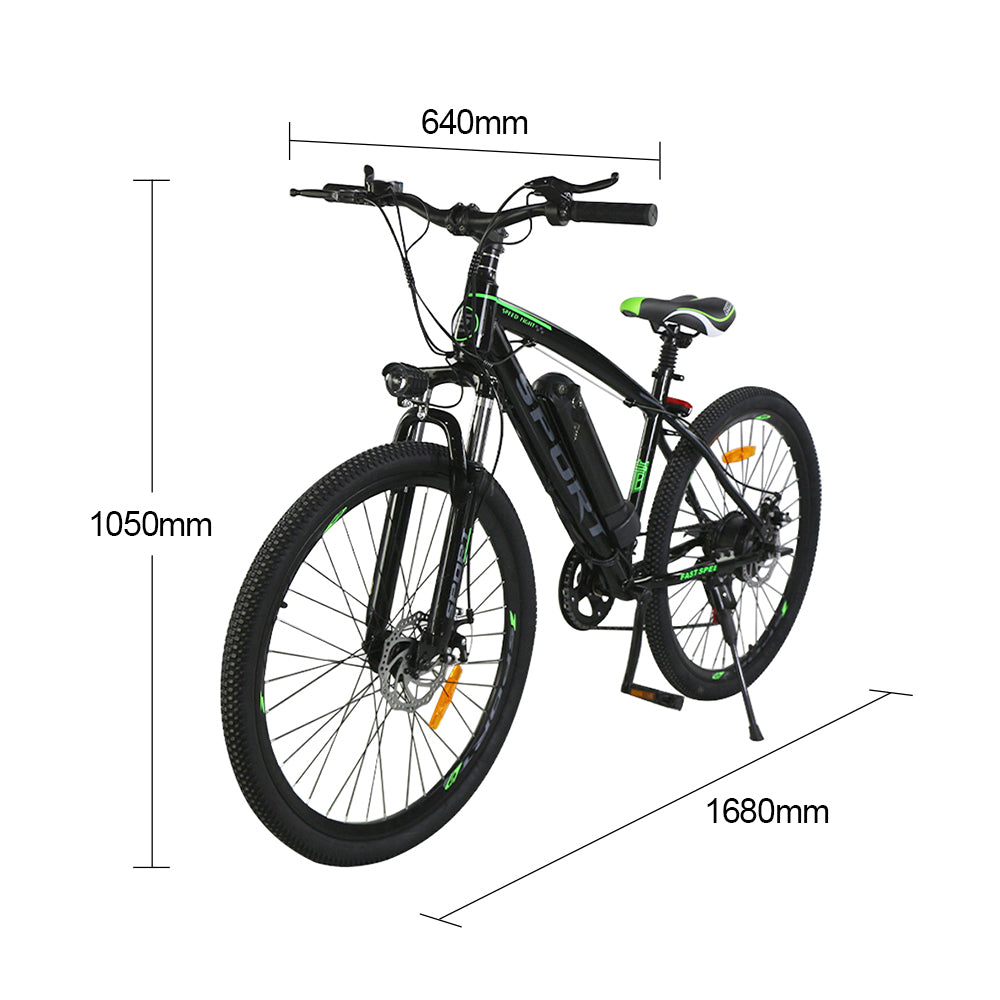 AKEZ ES-M20 250W 36V 7.5AH Electric Bike Front Rear Disc Brake - Green