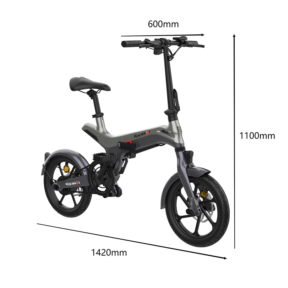 AKEZ EB04 16 Inches 250W 36V 9AH Electric Bike Magnesium Alloy Frame - Grey