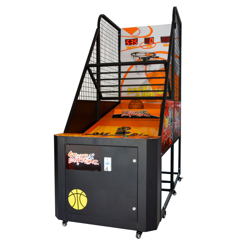 DUNK MASTER 120W Basketball Shooting Machine With Electronic Scoreboard - Black