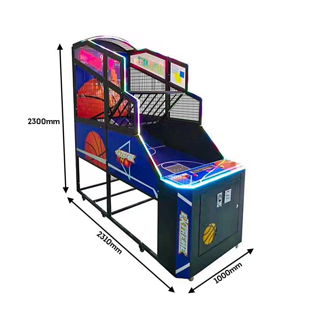 DUNK MASTER 150W Basketball Shooting Machine With Electronic Scoreboard - Black