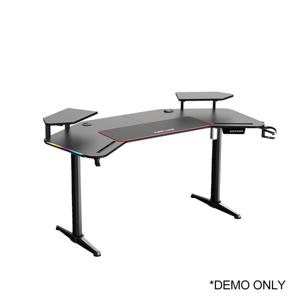 MASON TAYLOR 1.6x0.8M Esports Electric Lifting Desk with Ambient Light - Black