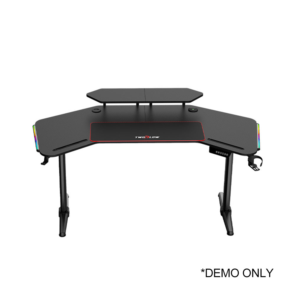 MASON TAYLOR 1.6x0.8M Esports Electric Lifting Desk with Ambient Light - Black