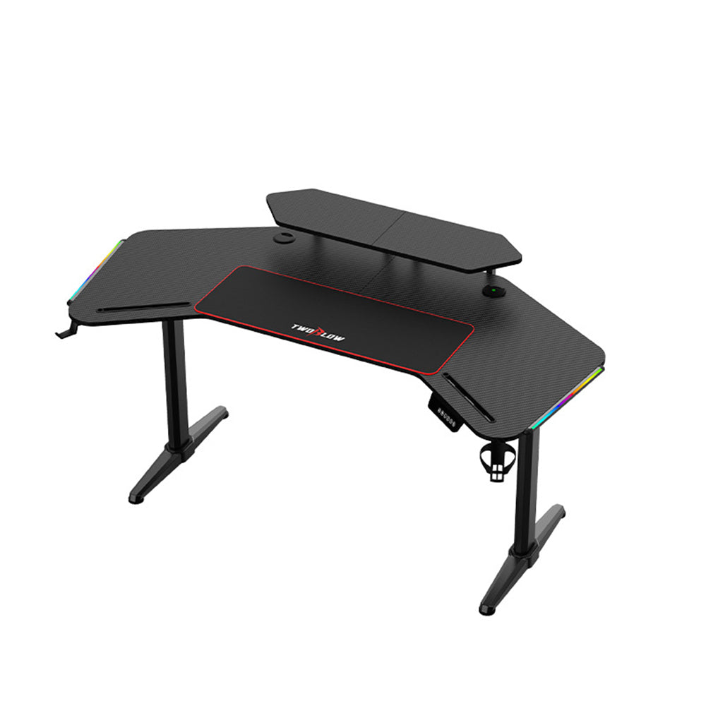 MASON TAYLOR 1.6x0.8M Esports Electric Lifting Desk with Ambient Light - Black