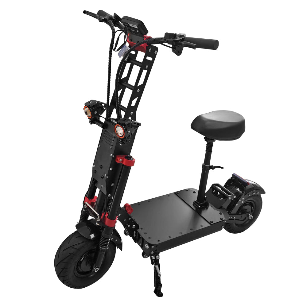 AKEZ 60V 7000W(3500w*2) 40Ah Electric Scooter Foldable Double Motors - Black Red