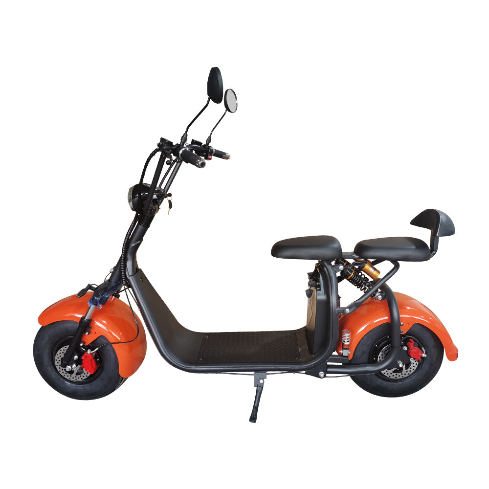 AKEZ C07 Halley 2000W 60V 20AH Electric Scooter Big Wheel Motorcycle Scooter Adult Riding - Orange