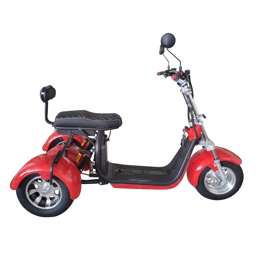 AKEZ HALLEY 2500W SMD-303 3 Wheels Electric Scooter Big Wheel Motorcycle Scooter Adult Riding Red