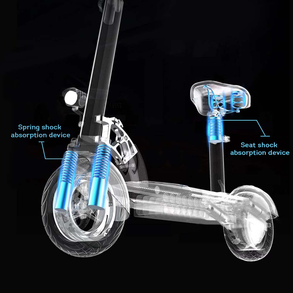 AKEZ 500W Electric Scooter w/Seat Motorised Adult Kids Boys Riding Foldable