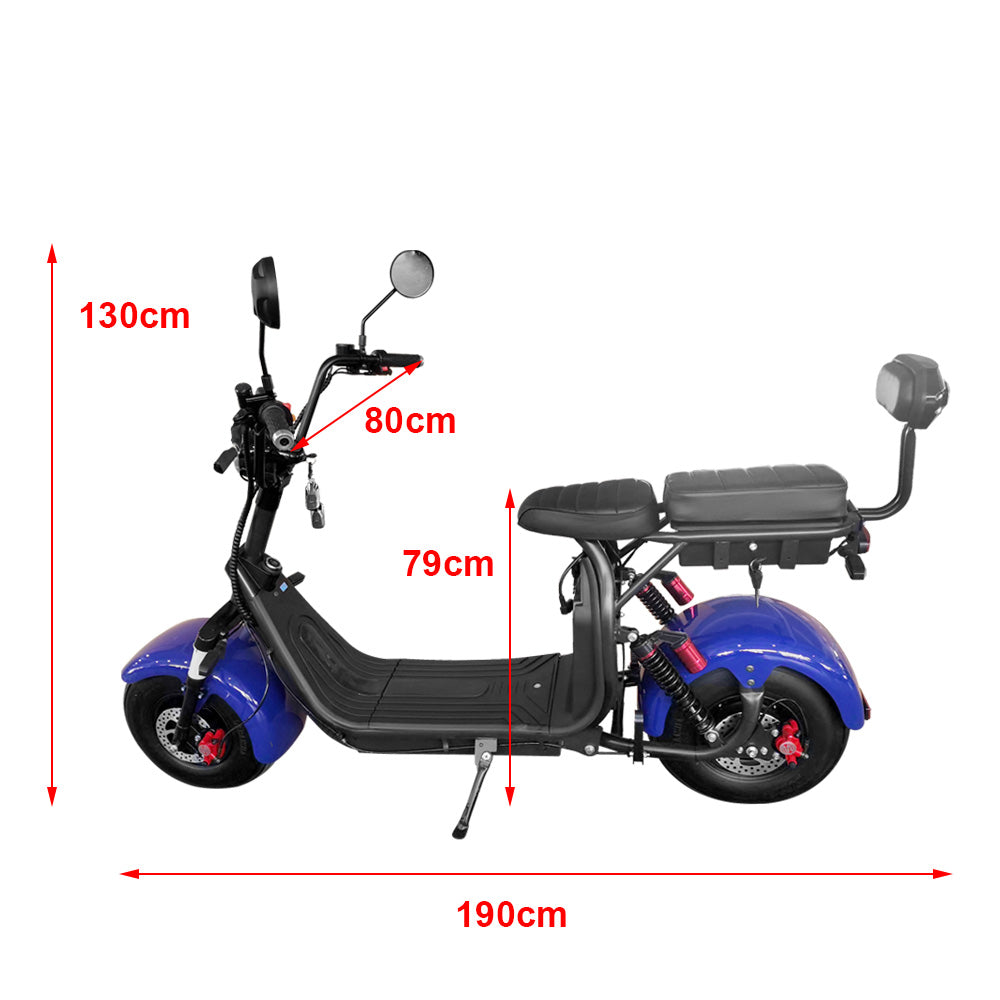 AKEZ 2000W HALLEY SMD-X7S Electric Scooter With Big Wheel For Adult -Blue&Black