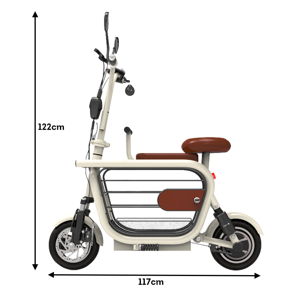 AKEZ DD1 48V 400W 13Ah 10-inch Foldable Electric scooter Large Storage Capacity USB Charger W/ Baby Seat