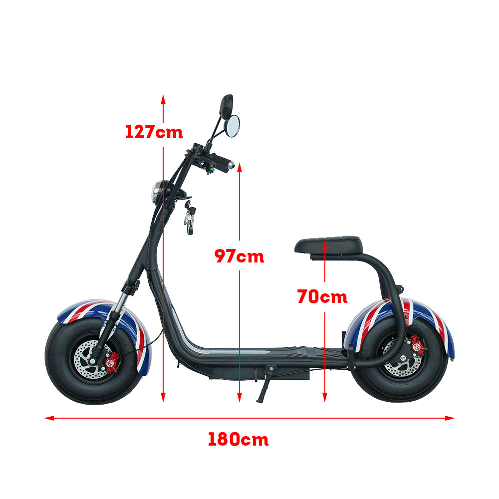 Update Model 1500W SMD201 HALLEY Electric Scooter Big Wheel Motorised Adult Riding