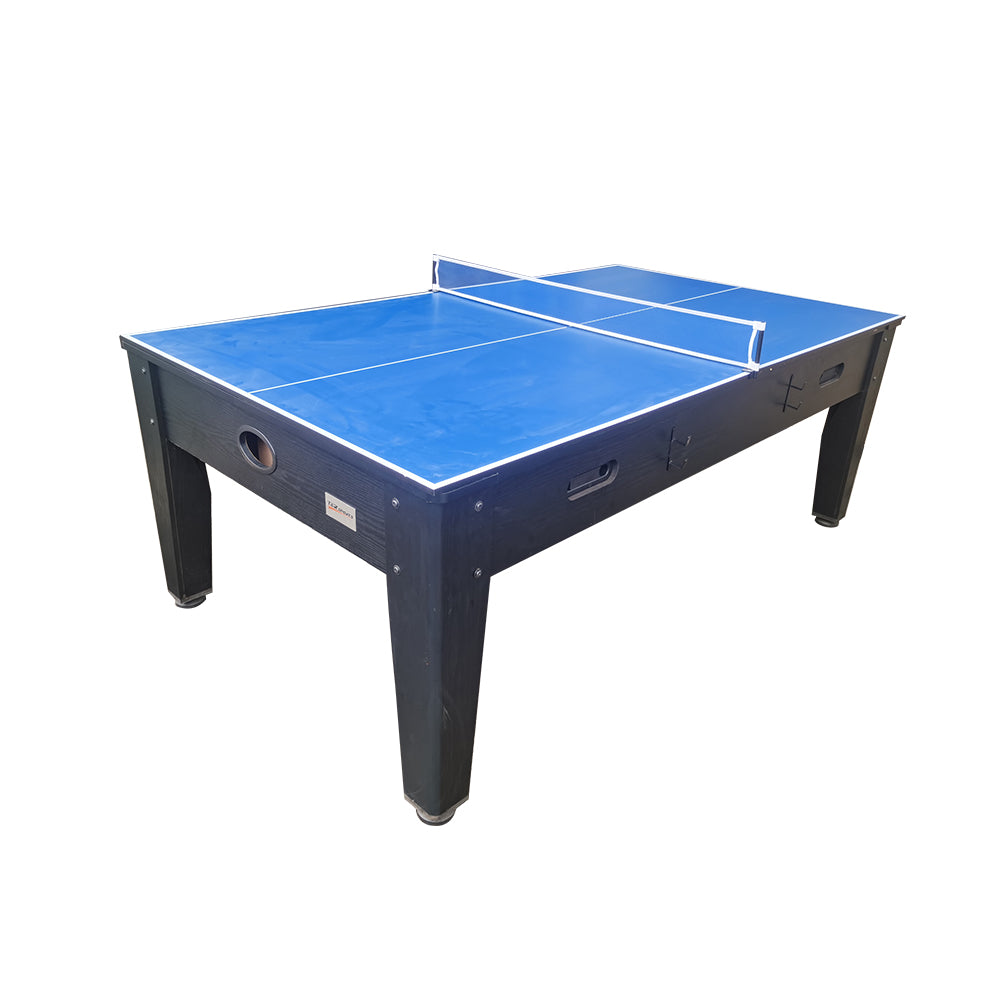 MACE 7FT MDF 4 IN 1 Convertible Multi-function Table Free Accessaries Air Hockey/Billiards /Dining table /Table Tennis Table - Black&Blue