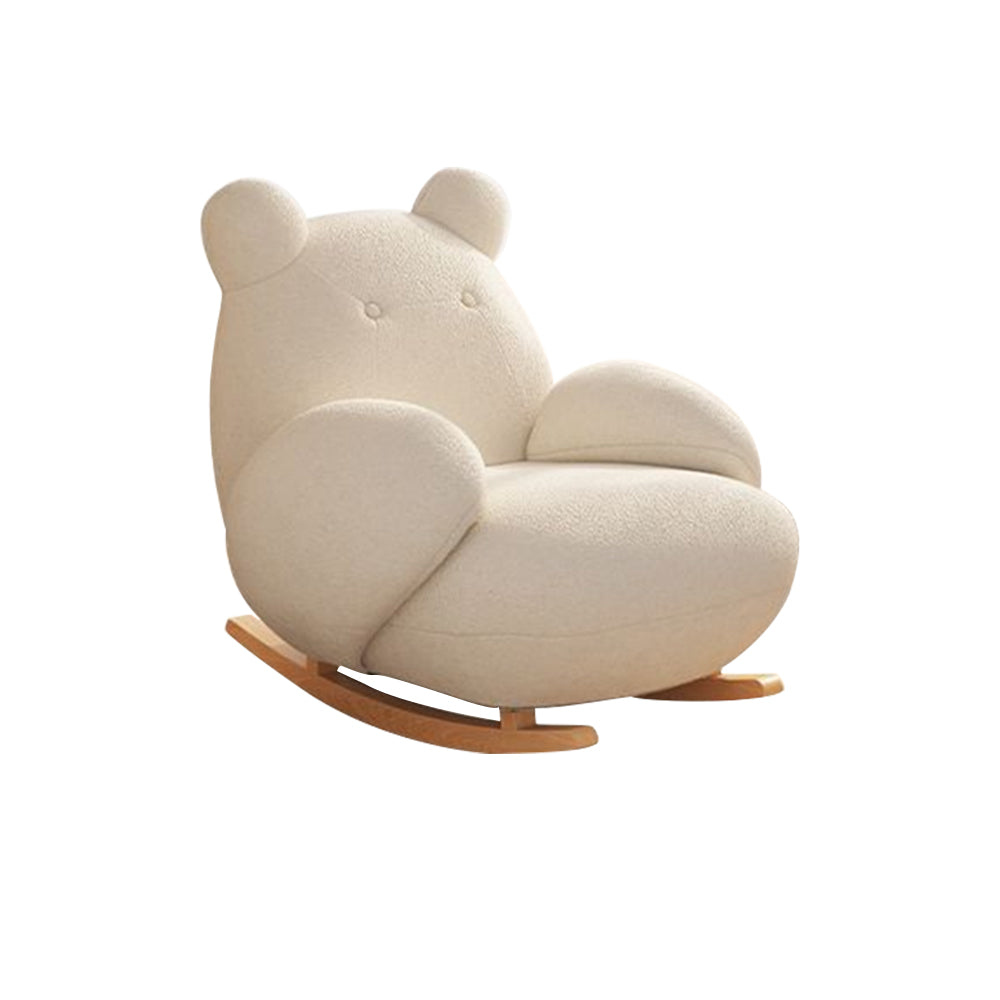 MASON TAYLOR Bear-shaped Rocking Chair Solid Wood Frame