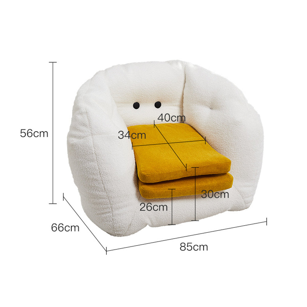 MASON TAYLOR 1-seater Lambswool Fabric Sofa Cute Duck-shaped for Children