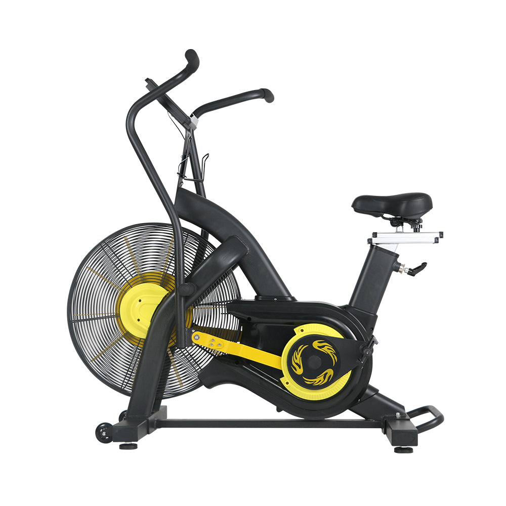 JMQ FITNESS MN7300 Air Resistance Spin Bike Home Gym Train Equipment Machine - Black&Yellow