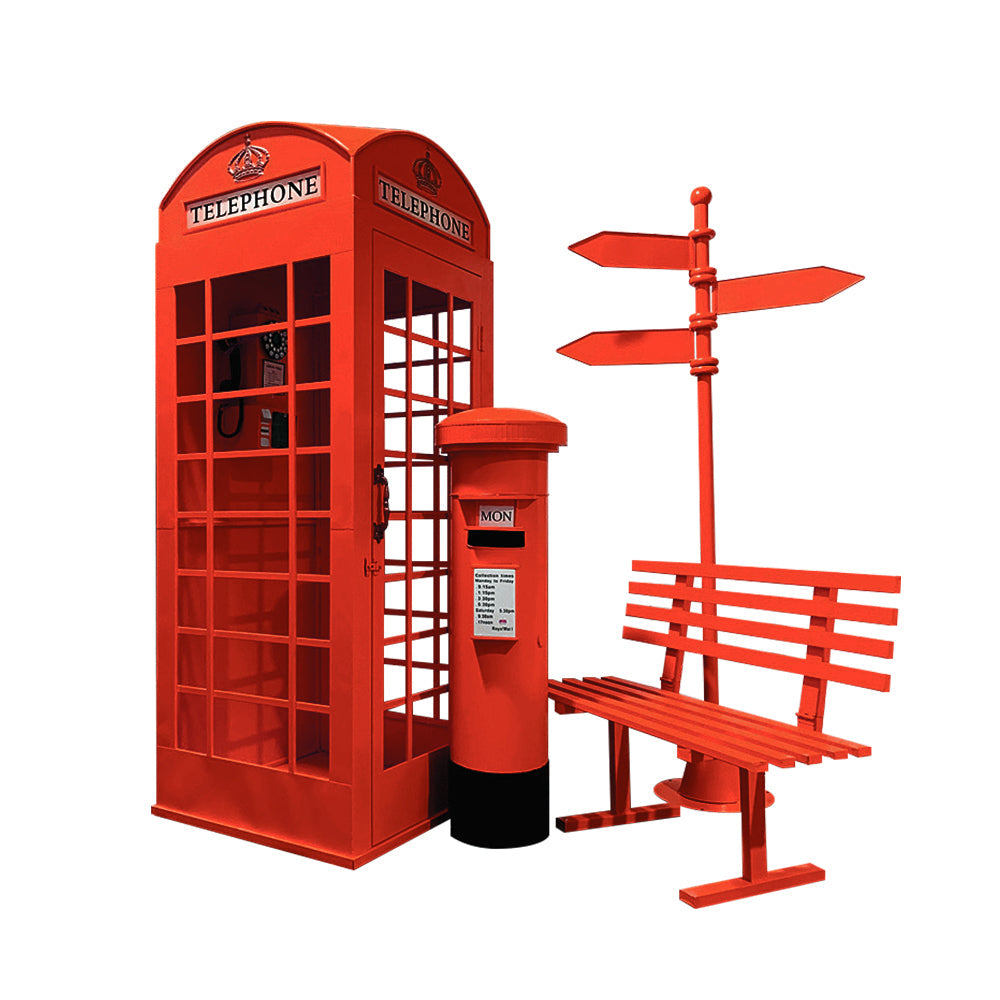 MASON TAYLOR Telephone Booth/Mailbox/Bench/Refuelling Aircraft Toys Set
