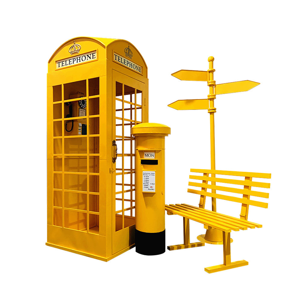 MASON TAYLOR Telephone Booth/Mailbox/Bench/Refuelling Aircraft Toys Set
