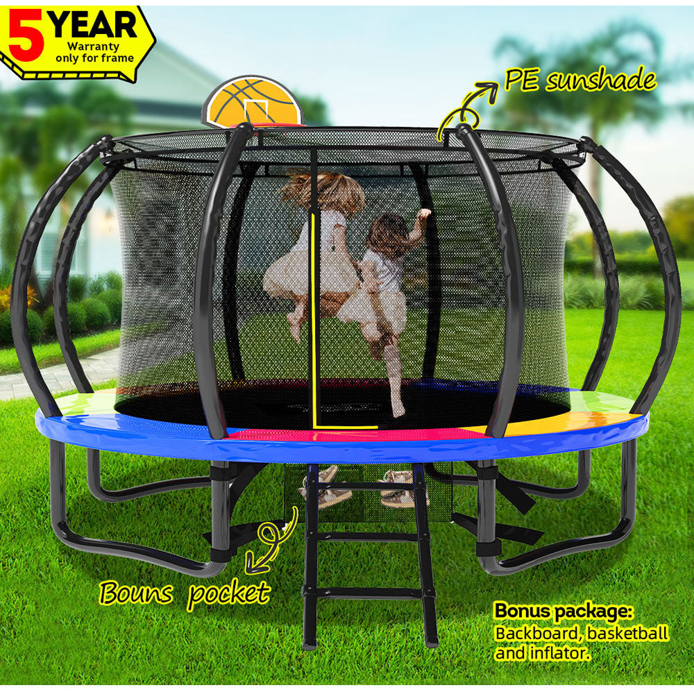 POP MASTER Curved Trampoline 5 Year Warranty Only For Frame With PE Sunshade Cover