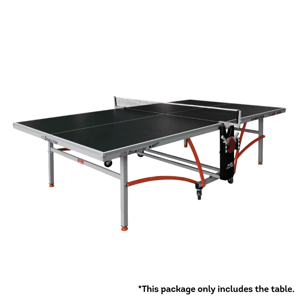 DOUBLE FISH 353 Indoor Foldable Table Tennis/Ping Pong Table High-quality Steel Leg - Black