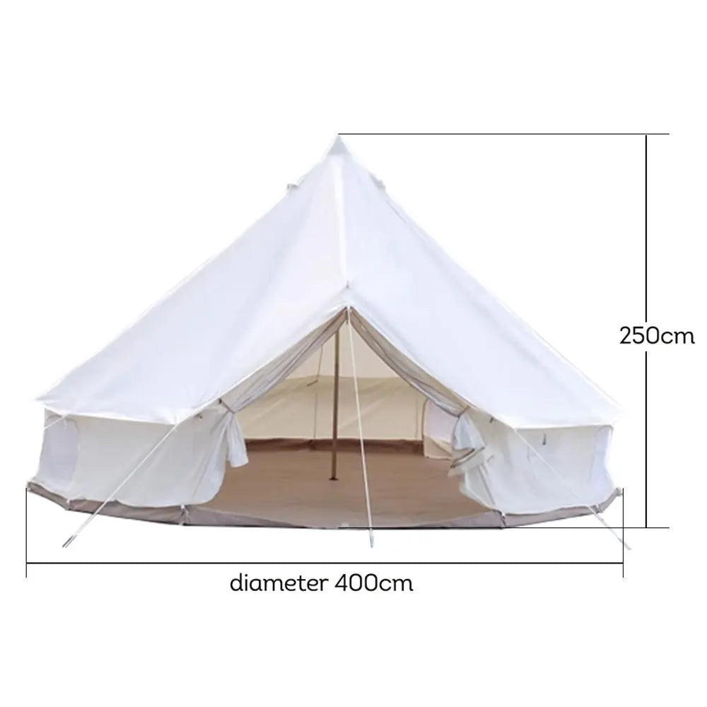 [10% OFF PRE-SALE] T&R SPORTS 4M Oxford Bell Tent Waterproof Camping Tent - White (Dispatch in 8 weeks) megalivingmatters