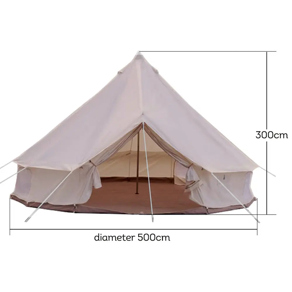 [10% OFF PRE-SALE] T&R SPORTS 5M Cotton Bell Tent Waterproof Camping Tent - Kahki (Dispatch in 8 weeks) T&R Sports