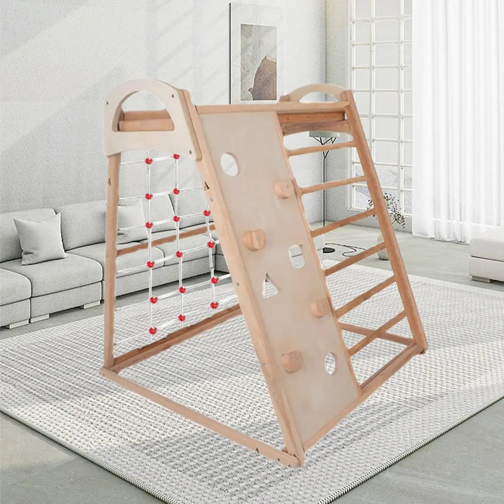 [10% OFF PRE-SALE] T&R SPORTS MINI Solid Wood Kids Climbing Frame Kids Playground - Wood (Dispatch in 8 weeks) megalivingmatters