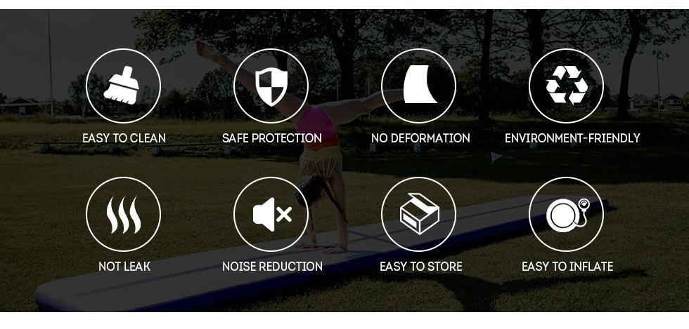 3M Inflatable Gymnastics Mat Air Track Tumbling Yoga Training W/ Electric Pump JMQ FITNESS