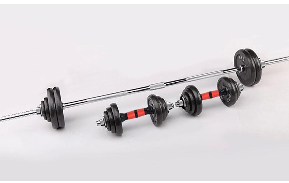 50KG Cast Iron Dumbbell & Barbell Set Weight Plates Adjustable with Case Fitness JMQ FITNESS
