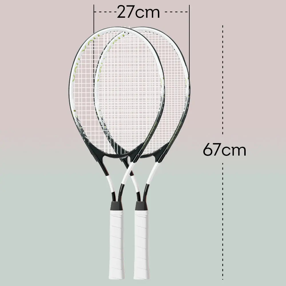 [5% OFF PRE-SALE] JMQ FITNESS 1 Pair DKNGHT2 Aluminum Alloy Tennis Racket W/ Accessories - Black(Dispatch in 8 weeks) T&R Sports