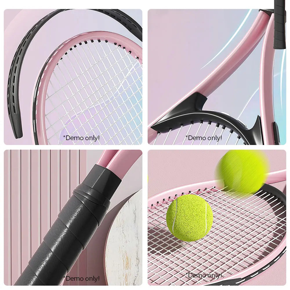 [5% OFF PRE-SALE] JMQ FITNESS 1 Pair STLW2 Aluminum Alloy Tennis Racket W/ Accessories - White(Dispatch in 8 weeks) T&R Sports