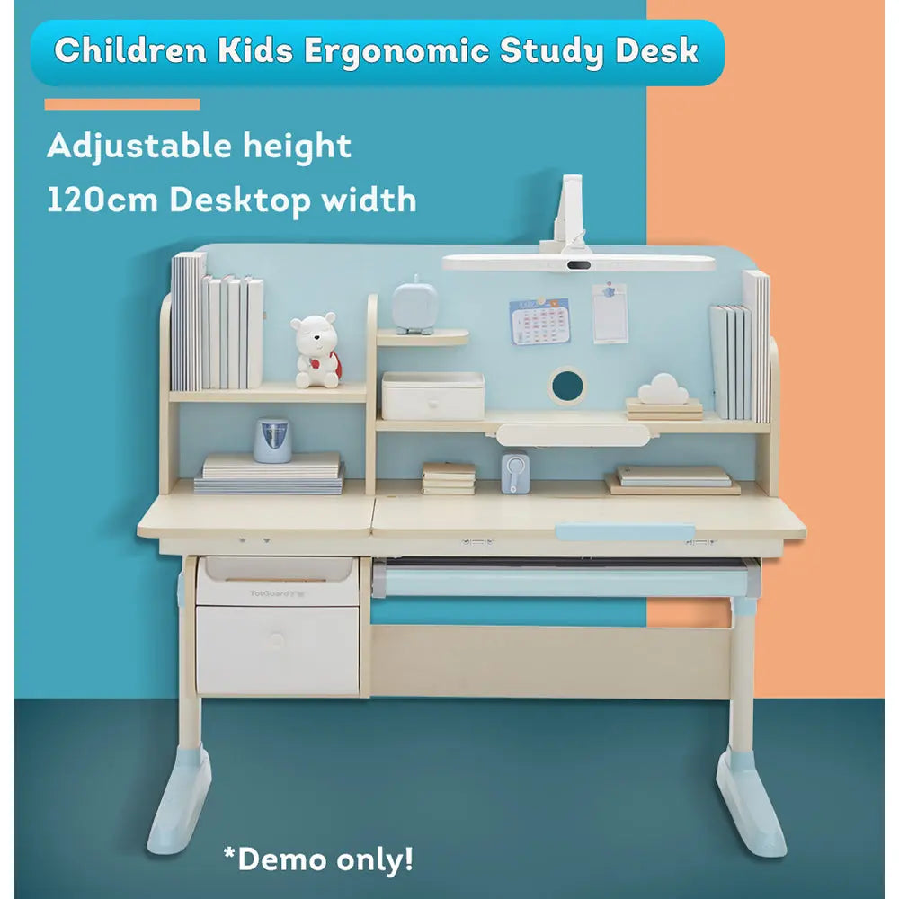[5% OFF PRE-SALE] TOTGUARD DW120B 120cm Children Kids Ergonomic Study Desk Height Adjustable (Dispatch in 8 weeks) TOTGUARD