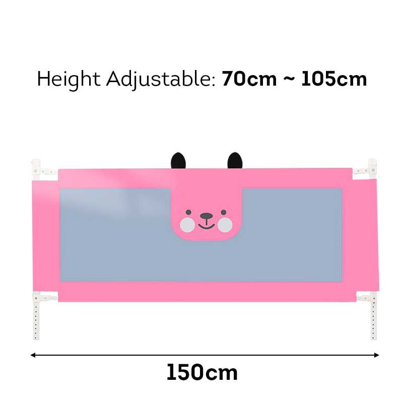 [5% OFF PRE-SALE] T&R SPORTS 150CM Bed Guard Panel Height Adjustable - Pink (Dispatch in 8 weeks) T&R Sports