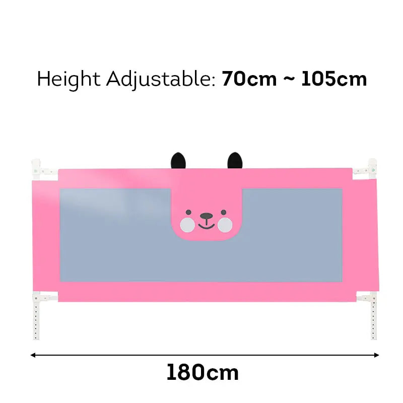 [5% OFF PRE-SALE] T&R SPORTS 180CM Bed Guard Panel Height Adjustable - Pink (Dispatch in 8 weeks) T&R Sports