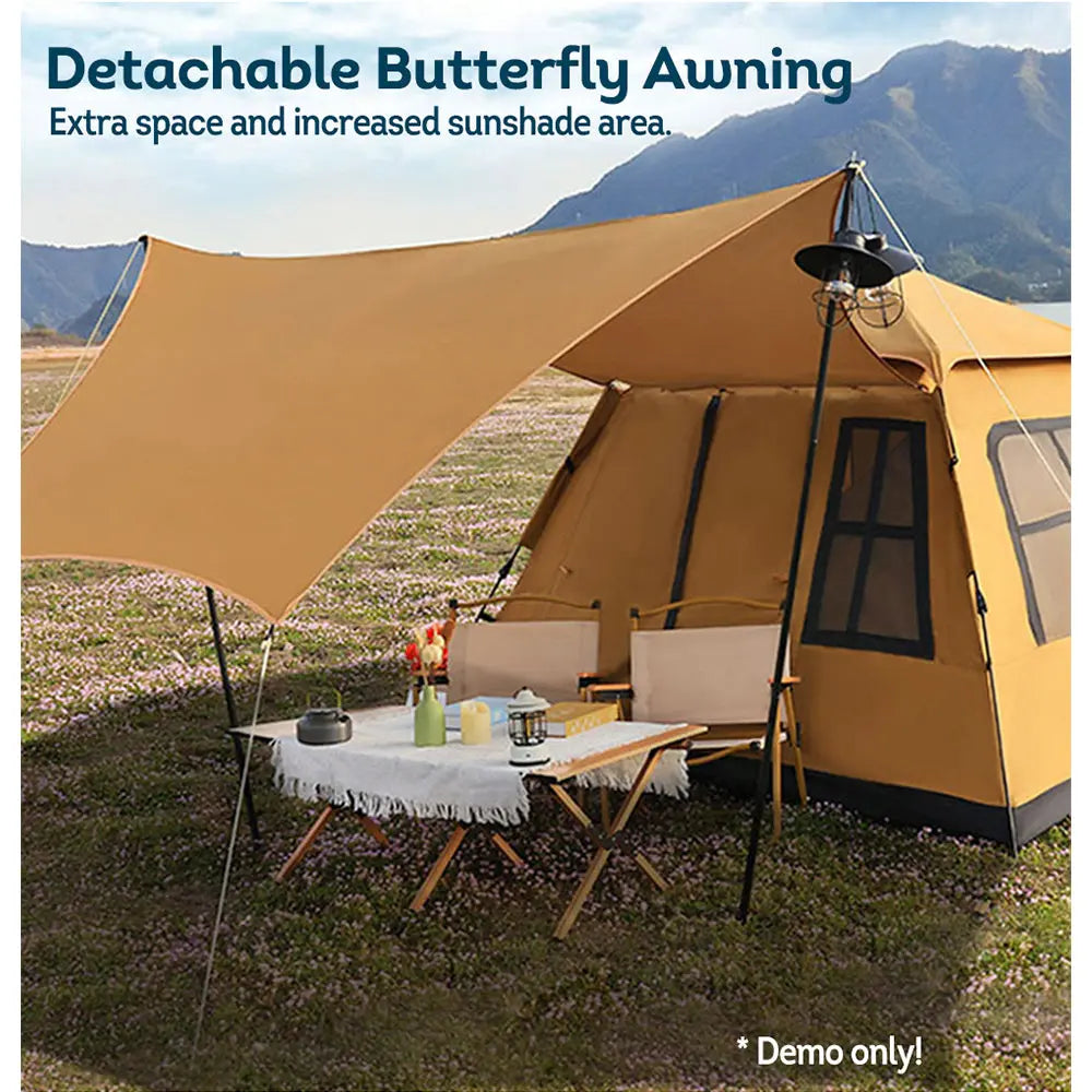 [5% OFF PRE-SALE] T&R SPORTS Automatic Quick Open Camping Tent W/ Detachable Awning Outdoor Waterproof (Dispatch in 8 weeks) megalivingmatters