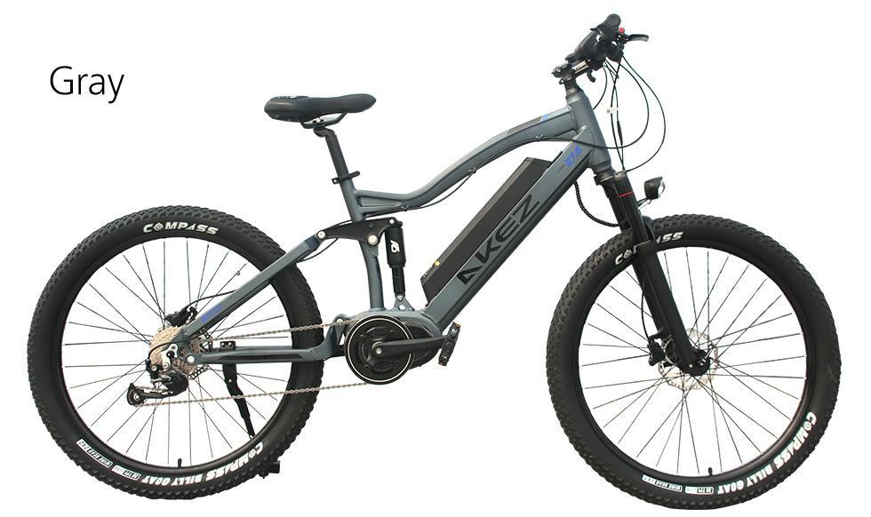 AKEZ 48V Electric Bike 27.5 inch eBike Mountain Motorized Bicycle Intermediate Motor AKEZ