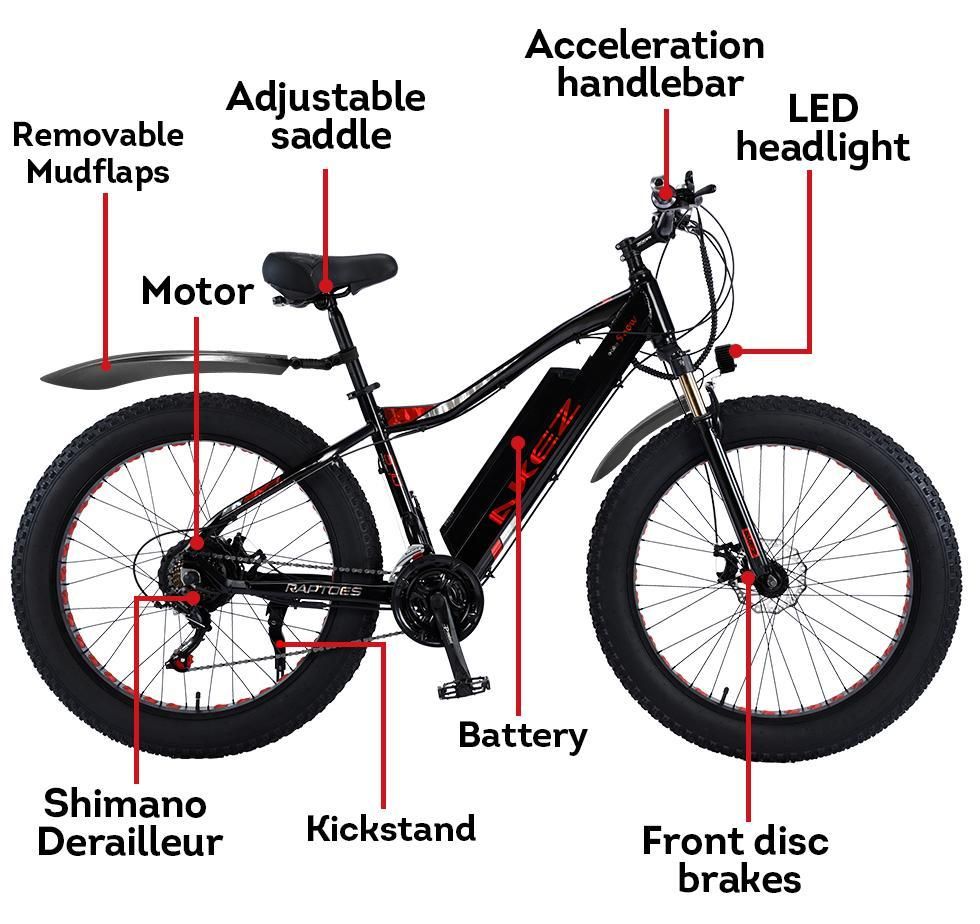 AKEZ 48V ML Snow Bicycle 26-inch Beach Electric Bike Motorized eBike Battery AKEZ