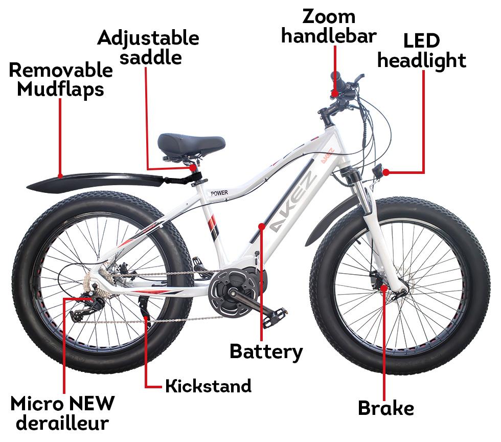 AKEZ Cruiser 48V Electric Bike 26-inch eBike Snow Motorized Bicycle AKEZ