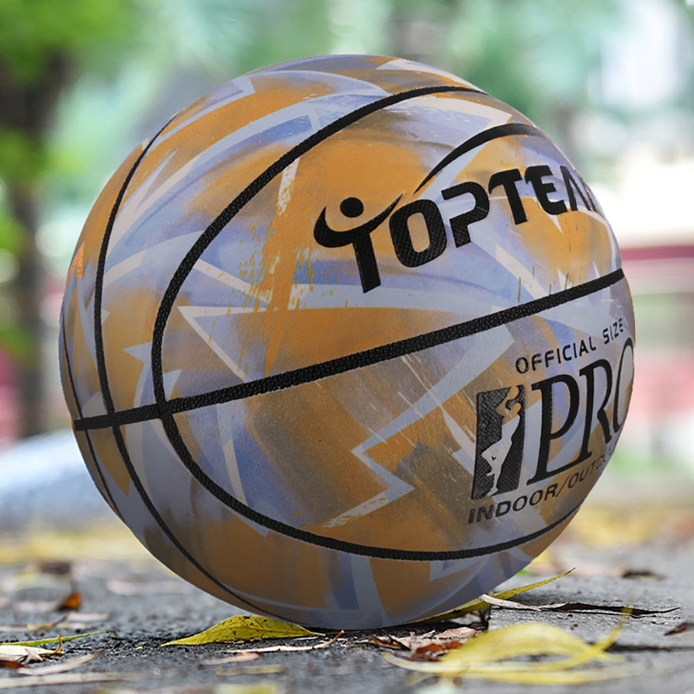 BALLSTRIKE FMSIZE7 Size 7 Suede Basketball Excellent Bounce Game Ball Indoor Outdoor - Blue&Orange