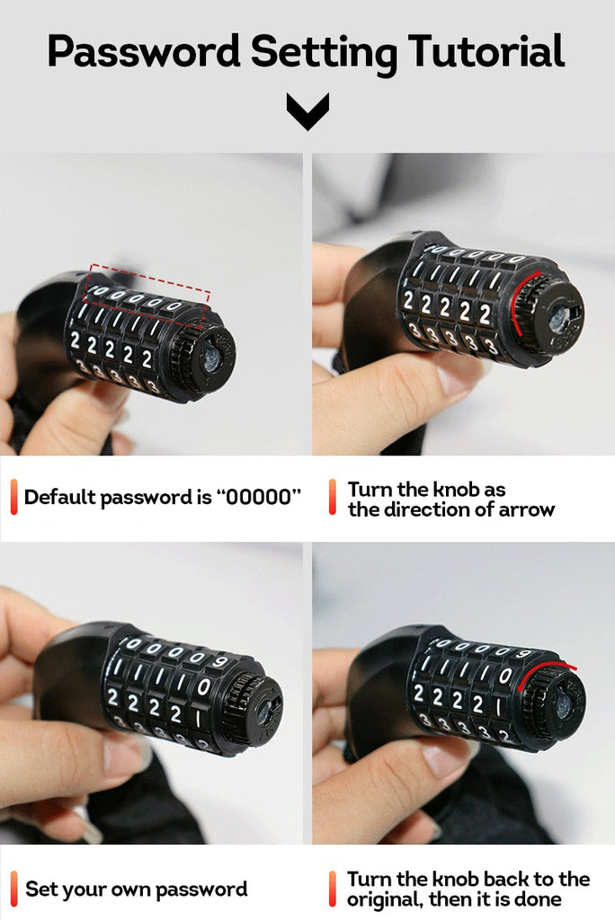 Multi-purpose Chain Lock W/ 5-Digit Password Cloth Cover Accessories