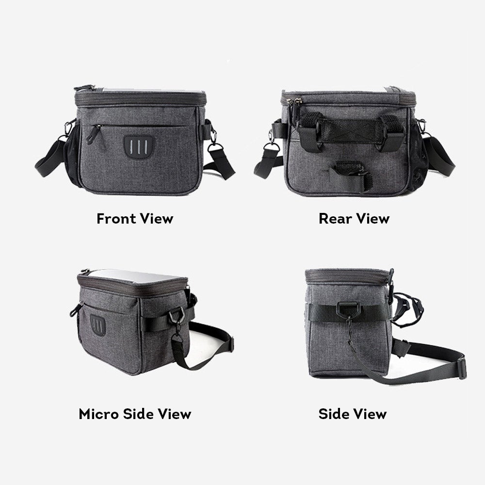 Multi-purpose Bike Handlebar Bag TPC Screen Touch Shoulder Bag Messenger bag - Black