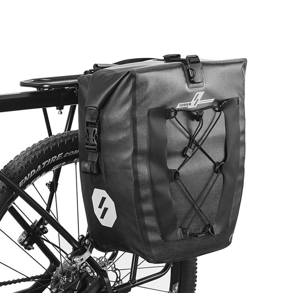 27L Bike Pannier 840D Mountain Bike Waterproof Trunk Bag Rear Seat - Black