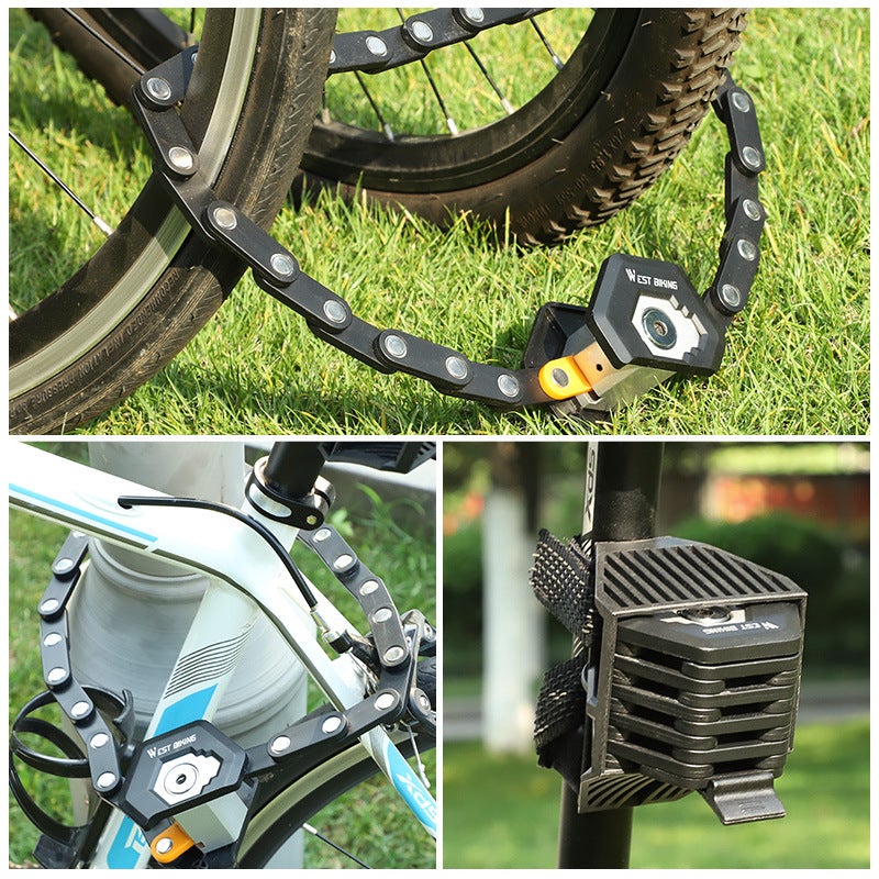 Bicycle Foldable Chain Lock Anti-Theft Security for Mountain Bike Motorcycle Bike