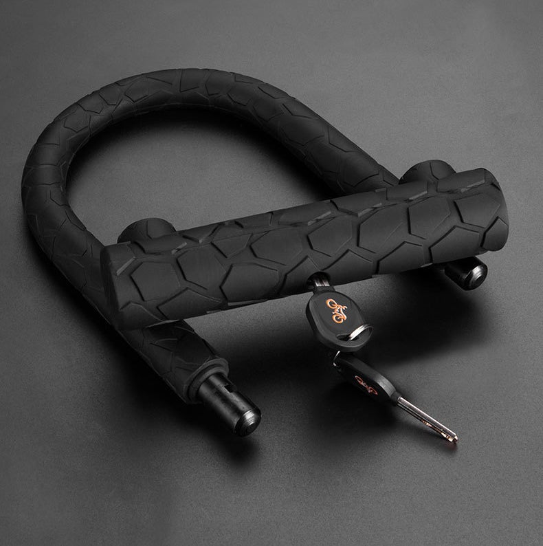 Fashion Bicycle U-Lock Solid Alloy Steel Waterproof Silicone Rubber Bike Accessories