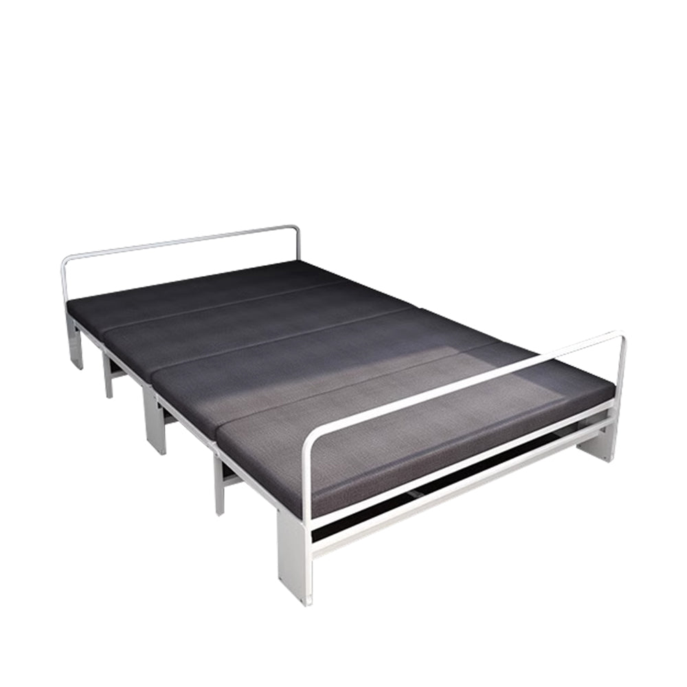 MASON TAYLOR 1.5m Foldable Bed Frame Carbon Steel - White