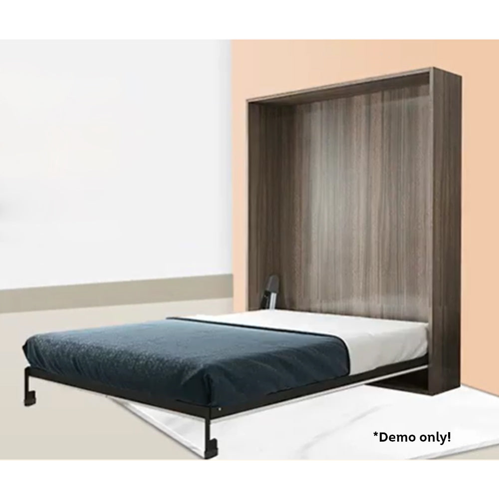 MASON TAYLOR 150cm Vertical Wall Bed W/ Mattress - Gray