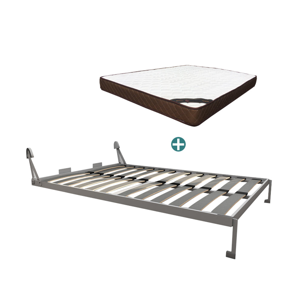 MASON TAYLOR 150cm Vertical Wall Bed W/ Mattress - Gray