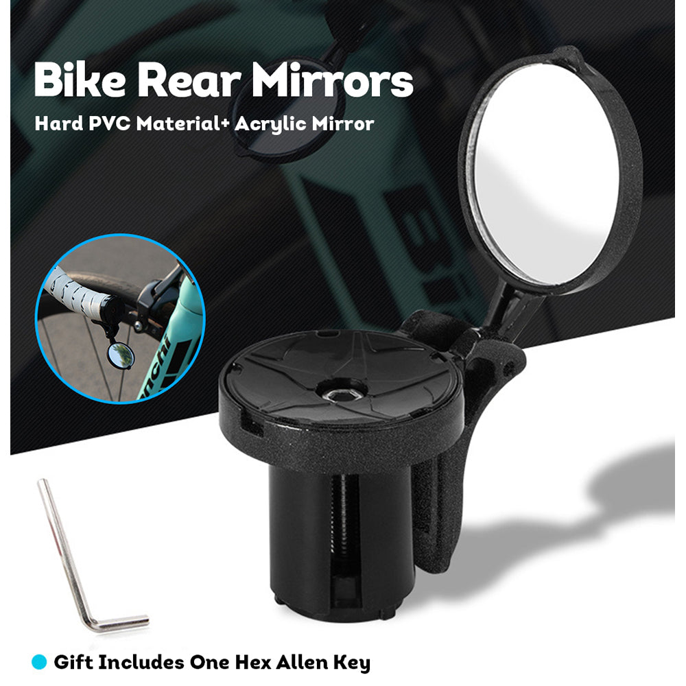 AKEZ 360 Degree View Rotaty Bike Mirror Safety Rearview Cycling Handlebar Bicycle Rear
